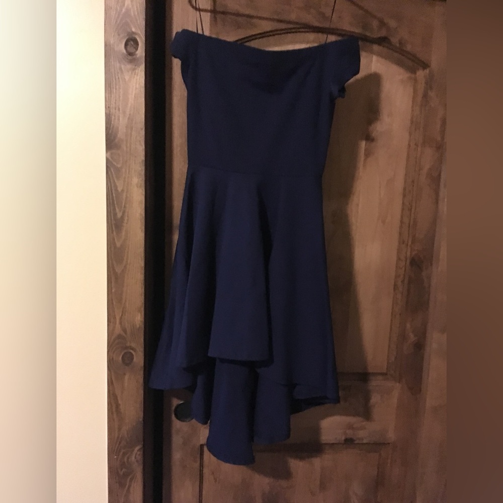 Navy blue high low dress
